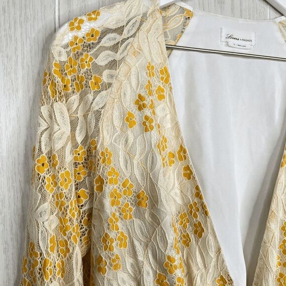 Lovers + Friends Lace Layla Bodysuit Top Floral Yellow White Womens Size XS - Picture 12 of 12